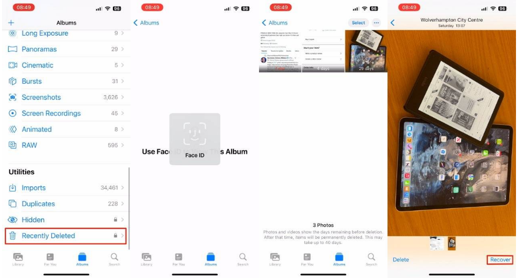 贡觉苹果14维修分享 iPhone14 上恢复已删除的照片 