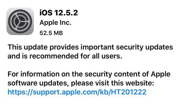 贡觉苹果手机维修分享iOS12.5.2发布，建议所有老苹果用户安装 